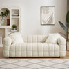Teddy Fleece Fabric 3 Seater Sofa Loveseat Couch with 2 Pillow