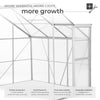 Lean to greenhouse polycarbonate aluminium grow plants growhouse garden 4,09m³