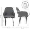Set of 4 Modern Fabric Dining Chair Set Thicken Upholstered Kitchen Armchair