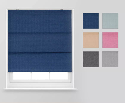 A.Unique Home Textured Weave Dimout Roman Window Blind in a Variety of Colours