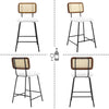 1/2/4/6x Bar Stool Breakfast Kitchen Pub Counter Chair with Backrest Footrest
