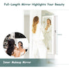 Mirror Jewelry Cabinet Lockable LED Jewelry Armoire Storage Organizer with Light