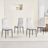4pcs Light Grey Velvet Dining Chairs Metal Legs Padded Seat Kitchen Dining Room