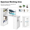 Computer Desk Wooden PC Laptop Table Writing Workstation 6-Tier Storage Shelves