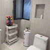 Plastic Storage Cabinet Floor Standing Round Cupboard Bedside Table Nightstand