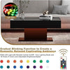 Coffee Table Black High Gloss，LED Coffee Tables for Living Room with16 Color LED
