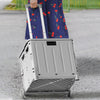 Folding Shopping Trolley Box 55L Camping Picnic Boot Cart Storage Stair Climbing