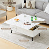 2-in-1 Coffee Table With Lift Up Top and 2 Large Storage Cabinet White Wooden