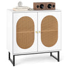 Rattan Buffet Cabinet Sideboard Storage Cabinet with Adjustable Shelf