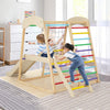 6-in-1 Indoor Jungle Gym Climbing Toy Kids Wooden Playground Climber Playset