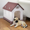 Large Plastic Dog Kennel Pet House Weatherproof Indoor Outdoor Animal Shelter