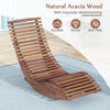 Wooden Patio Rocking Chair Porch Rocker Sun Lounger WIth Widened Slatted Seat