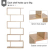 White Wooden S Shape Storage Display 6 Shelves Room Divider Unit Chest Bookshelf