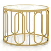 Costway 60cm Round Coffee Table 2-Tier Accent Table Modern Sofa Center Table