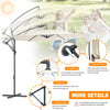 10FT 6 Rib Banana Parasol Sun Shade Patio Hanging Umbrella Cantilever Garden Ypv
