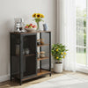 Industrial Wooden Cabinet Storage Sideboard Mesh Door Kitchen Hallway Organizer