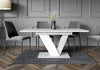 Extendable Table 120-160x80cm Kitchen Stone White Effect Fast Delivery