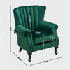 Emerald Green Padded Velvet Armchair Queen Anne Sofa Tub Chair Shell Back Rivet