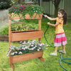 3 Tier Raised Garden Bed Wooden Elevated Planter Grow Box for Flower Herb Green