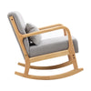 Upholstered Rocking Chair Wooden Frame Recliner Armchair Single Sofa with Pillow