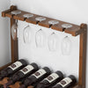 Bamboo Wine Rack Free Standing Bottle Shelf Hanging Cup Stand Storage Display UK