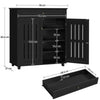 Shoe Cabinet Wooden Shoe Storage Cabinet Organizer 4-Tier Shoes Rack White