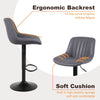 Ralex-chair Bar Stool Set of 2, Swivel Barstools with Back,PU Leather Grey
