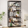 Industrial Bookshelf Bookcase with 8 Open Storage Shelf Rustic Brown