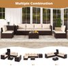 Rattan Sectional Sofa Set 8 PCS Wicker Patio Furniture Set-Brown