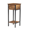 Side Table Rustic End Telephone Table with Drawer Storage Shelves for Any Rooms