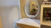 Dressing Table with Light Mirror Vanity Set Wooden Makeup Desk with Stool Drawer
