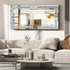 XL Crystal Crush Diamond Wall Mirror Full Body Carved Knot Vanity Accent Mirror