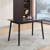 Set of 5pcs Black Solid Wood Curved Backrest Dining Chairs & Wood Dining Table