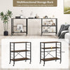 Costway 3-Tier Foldable Shelving Unit Heavy Duty Metal Shelves with Wheels