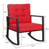 Outdoor Wicker Rocking Chair Heavy-Duty Steel Frame Patio Rattan Rocker Chair