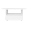 Cloud-Shaped Coffee Table with Drawer and Storage Compartments, White