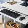 Computer Desk with Wheels & Shelves White MDF for Office Home PC Laptop Study