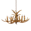 Retro Brown Antler Chandelier 6 Heads Deer Horn Ceiling Light Pendant Lamp