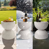 FATIVO Round Terrazzo Side Table Accent Table Outdoor Bar Stool Patio Deck Table