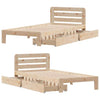 Bed Frame without 90x190 Solid Wood Pine O4G8