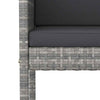 5 Piece Garden Bar Set with Cushions Grey Poly Rattan