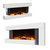 FIREPLACE WHITE MANTEL WALL MOUNTED ELECTRIC FIRE GLASS LED FLAME HEATER 51 52''