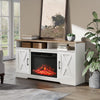 Modern TV Stand Cabinet & Electric Fireplace Fire Log Heater Flame Remote& Timer