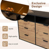 CHEST OF DRAWERS 6 DRAWERS DRESSER WIDE BEDSIDE TABLE CABINET BEDROOM FURNITURE