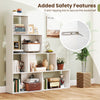 Wooden Storage Organizer 4-Tier Stepped Bookshelf-White