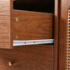 Wooden Sideboard Buffet Storage Cabinet Cupboard with 2 Rattan Doors & 3 Drawers