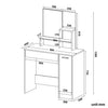 Dressing Table Makeup Desk with LED Light Mirror Drawer Stool Bedroom Vanity Set
