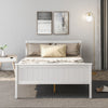 Double Wooden Bed Frame with Headboard and Footboard Solid Pine Wood Kids Bed