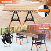 2-in-1 Folding Work Table & Sawhorse 8 Adjustable Heights Workbench Workstation