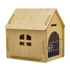 Weatherproof Puppy Dog House Kennel Indoor Pet Shelter with Iron Door 60x57x41cm